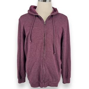 Travis Mathew Men XL Pima Cotton Blend Maroon Full‎ Zip Hoodie Sweatshirt Jacket
